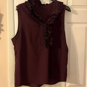 Ruffled sleeveless top